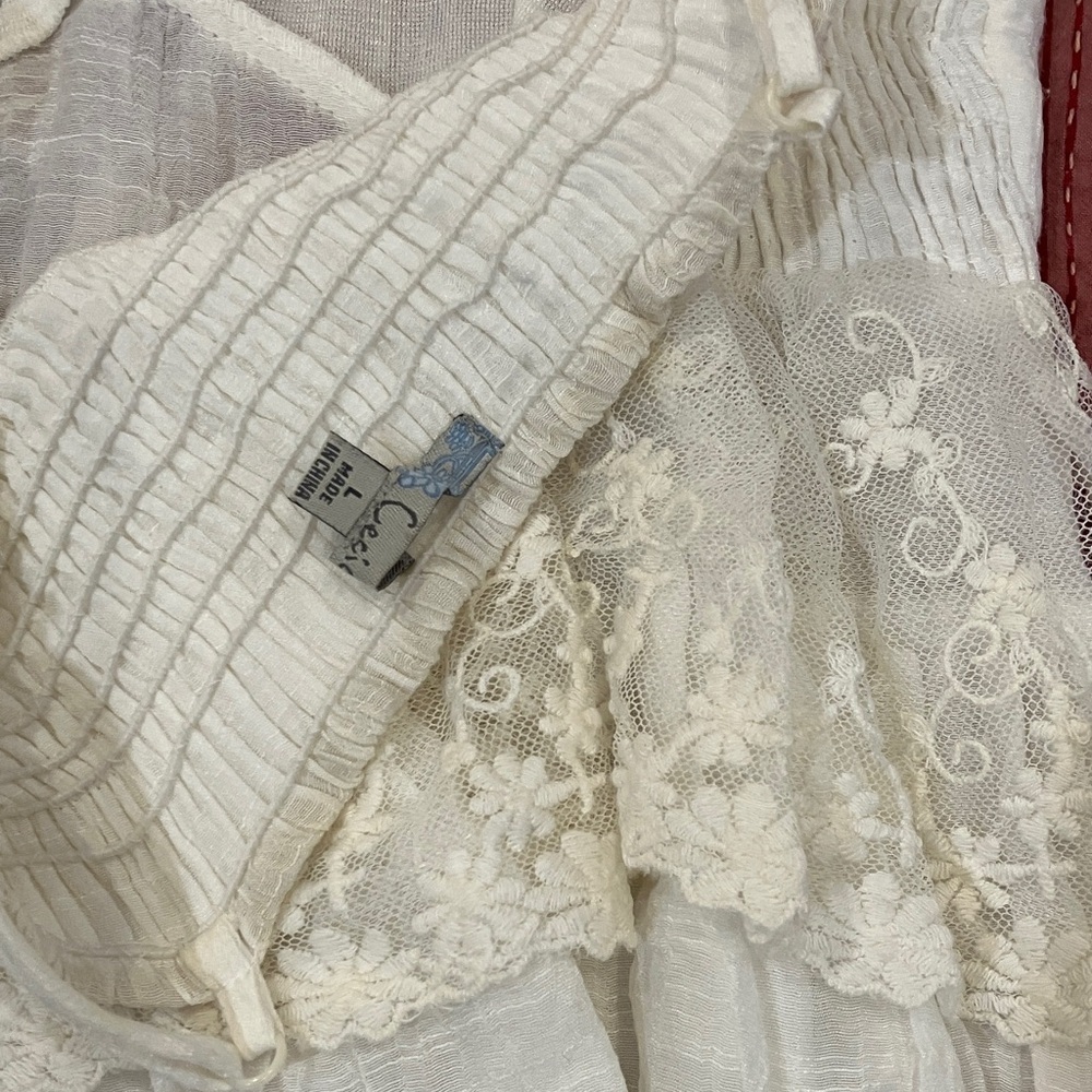 Cecico large Womens Lacey frilly camisole / blouse top - Picture 12 of 16